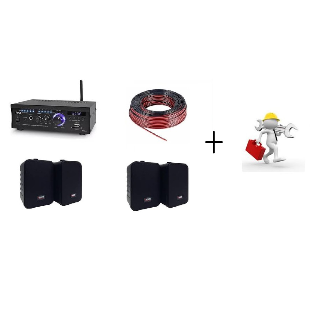Kit de Musica Ambiental 4 Parlantes Instalado