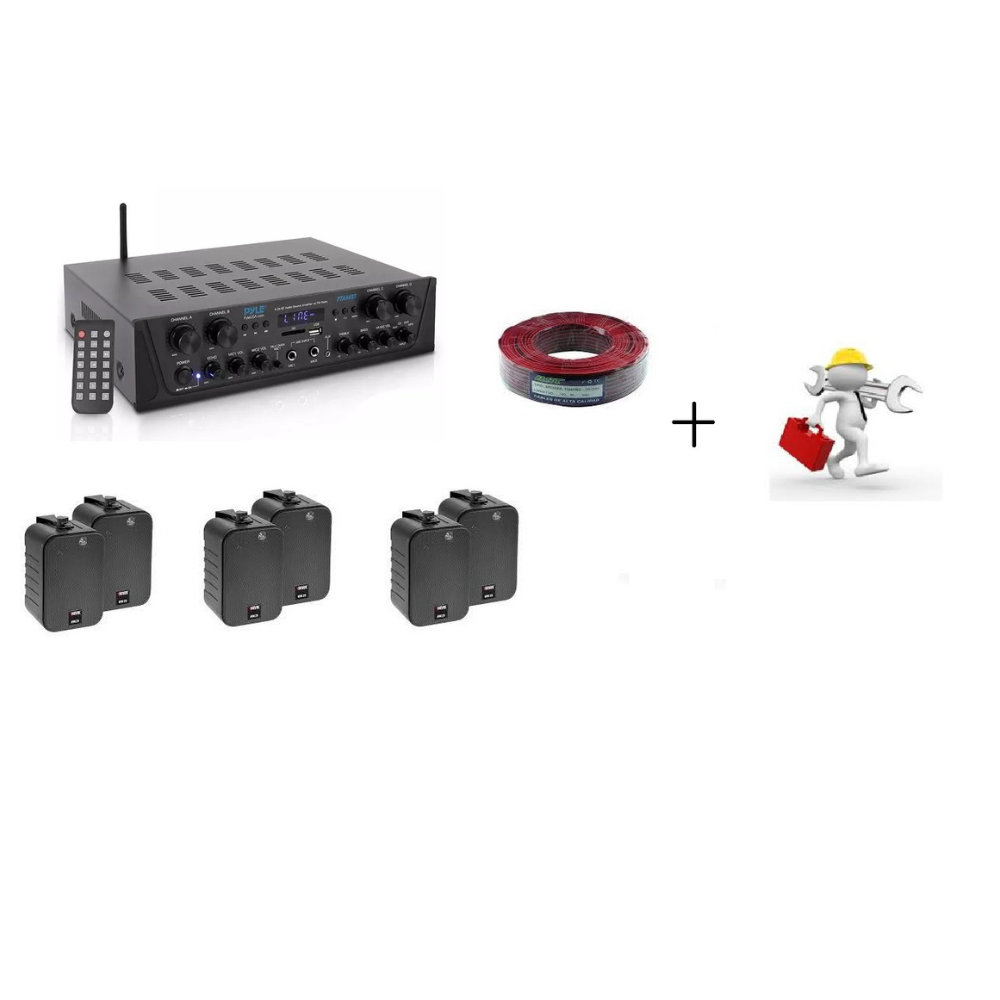 Kit de Musica Ambiental 6 Parlantes Instalado