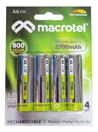 Pack 4 Pilas AA Macrotel