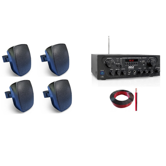 Set Música Ambiental 4 Parlantes Exterior