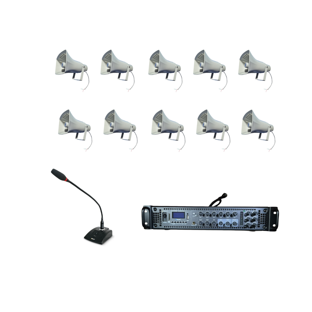 Kit Megafonía 10 Bocinas
