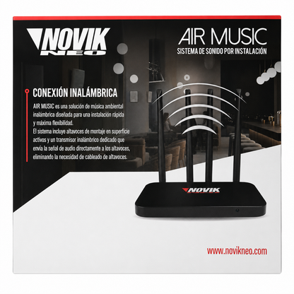 Kit Musica Ambiental 4 Parlantes Inalambrico Novik