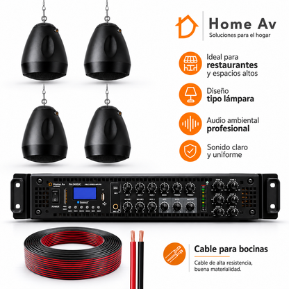 Kit 4 Parlantes Ambientales Colgantes