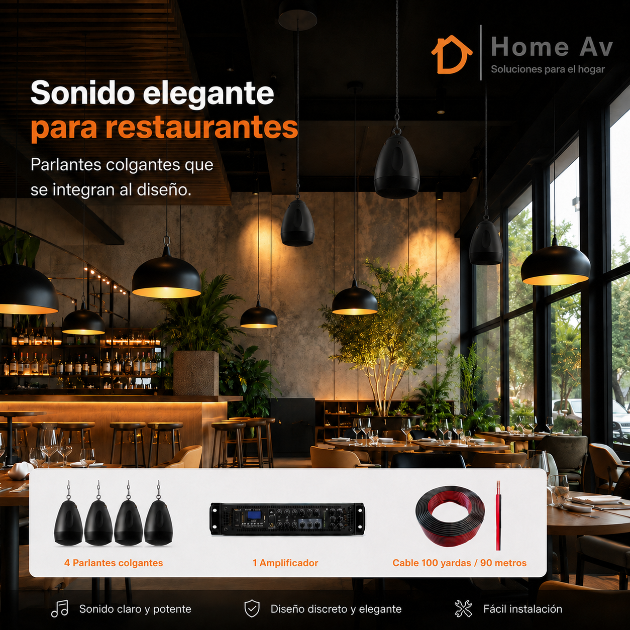 Kit 4 Parlantes Ambientales Colgantes