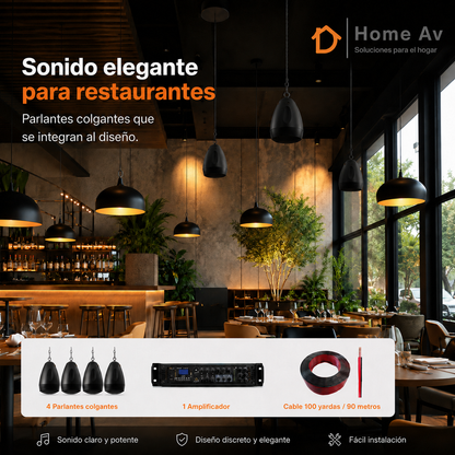 Kit 4 Parlantes Ambientales Colgantes