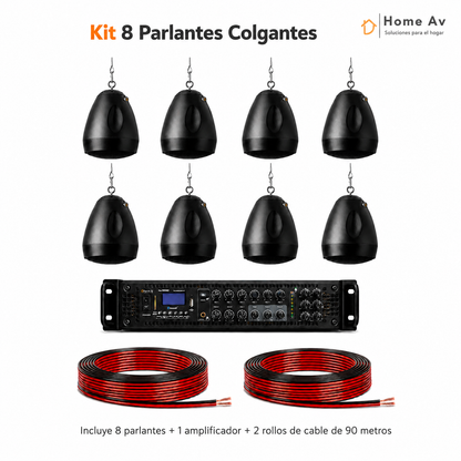 Kit 8 Parlantes Ambientales Colgantes