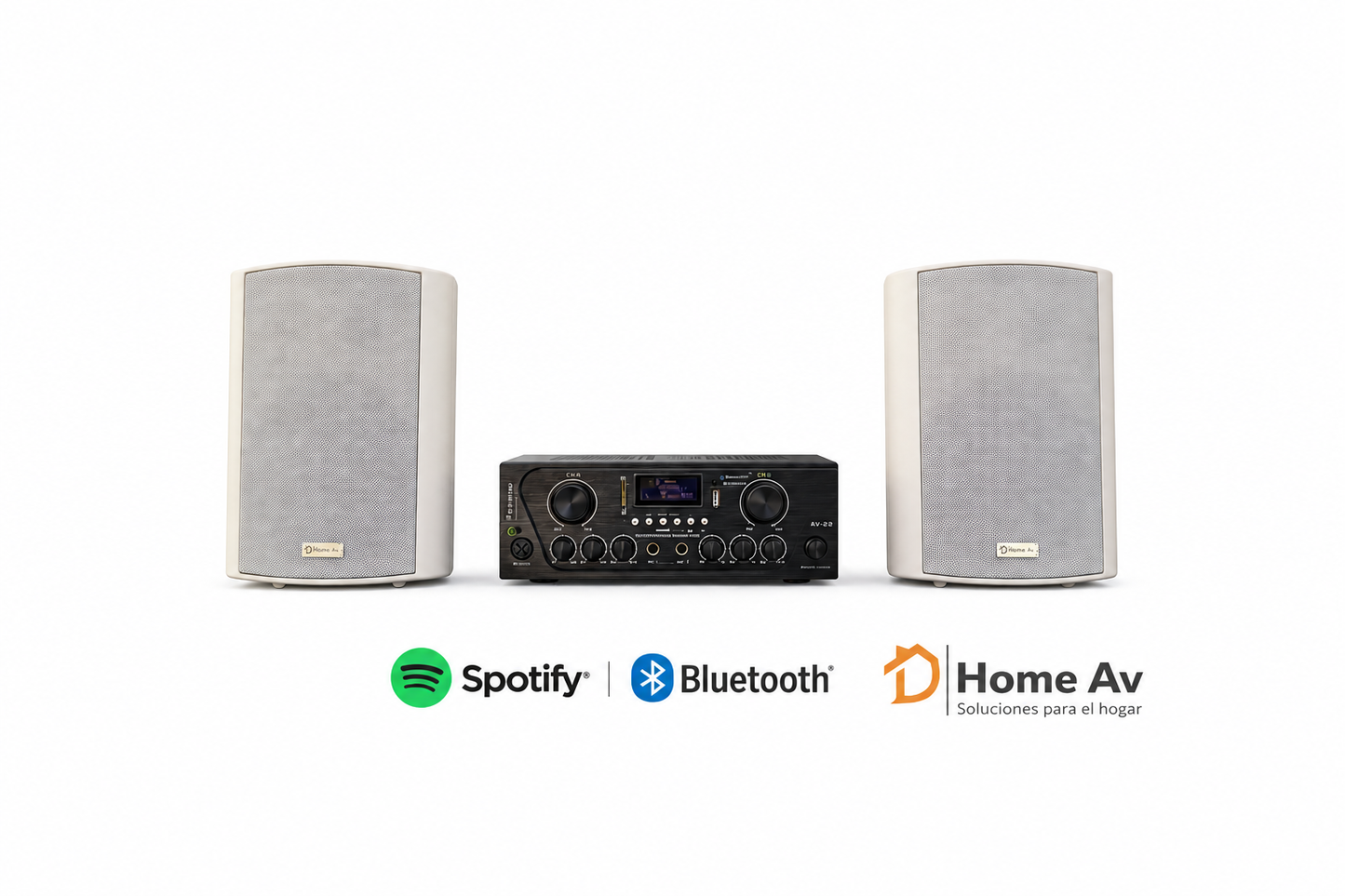 Kit Música Ambiental 2 Parlantes Exterior