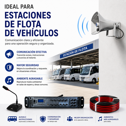 Kit Megafonía 4 Bocinas