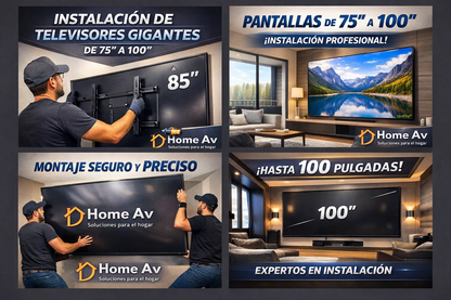 Instalación de televisores gigantes con soporte incluido