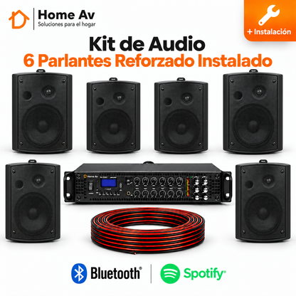 Kit Música Ambiental 6 Parlantes Reforzado Instalado