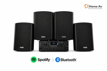 Kit Música Ambiental 4 Parlantes Exterior