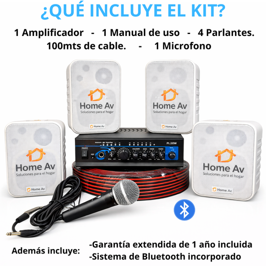 Kit de Voceo 4 Parlantes