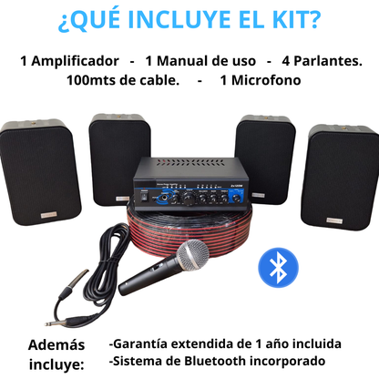 Kit de Voceo 4 Parlantes
