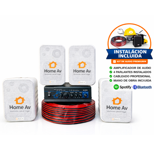 Kit de Musica Ambiental 4 Parlantes Instalado