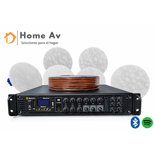 Kit Música Ambiental 6 Parlantes Cielo