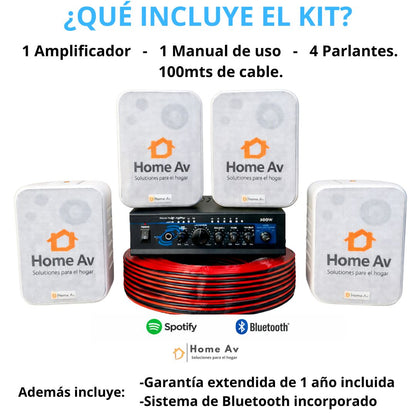 Kit de Musica Ambiental 4 Parlantes