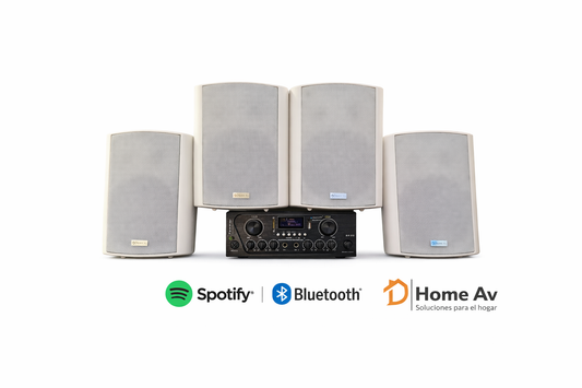 Kit Música Ambiental 4 Parlantes Exterior