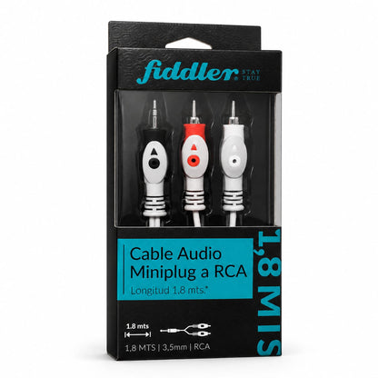 Set 10u Cable Audio Y Mini Jack (3.5mm) A Rca 1.8mts Fiddler