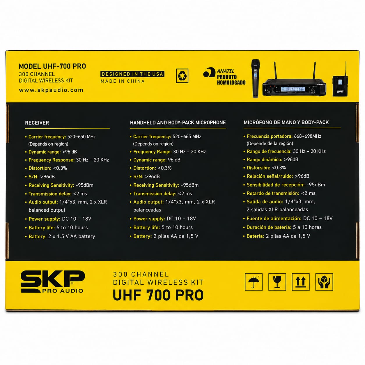 Kit Micrófono Inalámbrico SKP UHF 700PRO