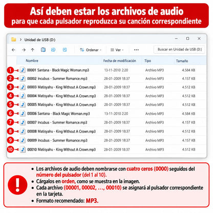 Módulo Reproductor de avisos para 10 Pulsadores