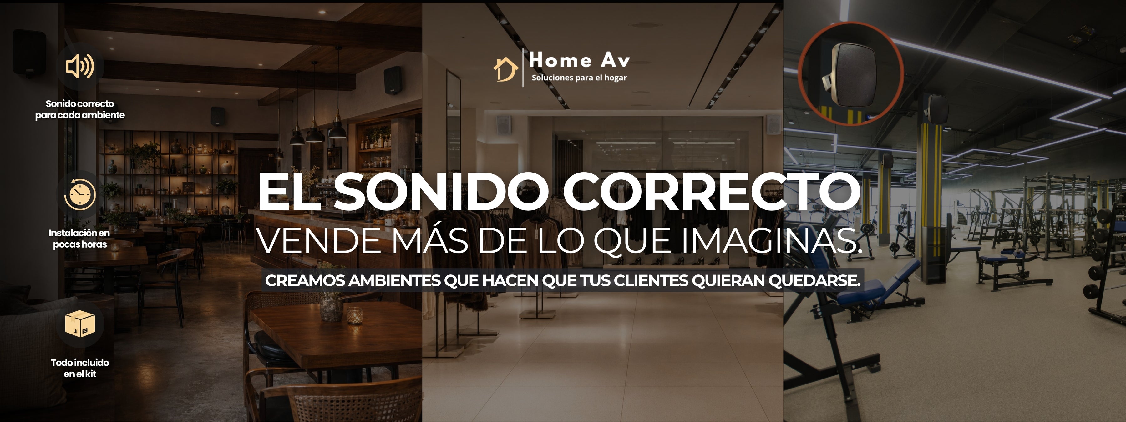 Parlantes de sonido para gimnasios , restaurantes y retail