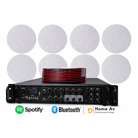 Kit Música Ambiental 8 Parlantes Cielo