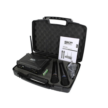 MICROFONO DOBLE INALAMBRICO SKP UHF 300D